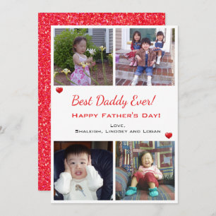 4 Photo Best Daddy Ever Fête des pères Carte de va