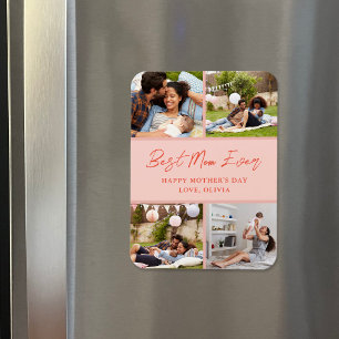 4 Photo Collage Fête des Mères Magnet cadeau