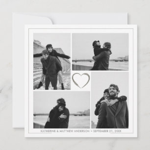 4 Photo Collage Mariage Anniversaire Carte de voeu