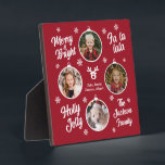 4 Photo Collage Noël Baubles Plaque rouge<br><div class="desc">Cadeau parfait pour ajouter une touche festive à tout cadeau de Noël que vous donnez. 6 Photo Collage Grand-mère Ornements Noël Rouge</div>