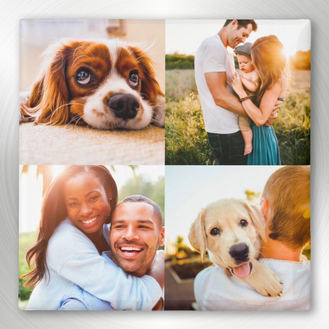 4 Photo Edge Print Magnet Template Square (Créateur téléchargé)