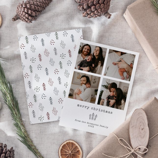 4 Photo Minimaliste Joyeux Noël Carte (Créateur téléchargé)