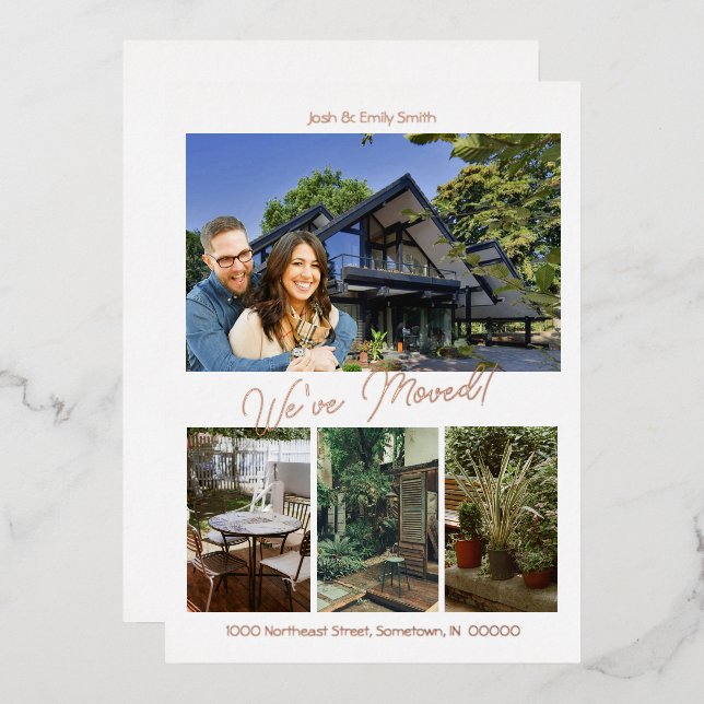 4 Photo Nous avons déménagé 5 x 7 Faire-part d'imp (Recto/Verso)
