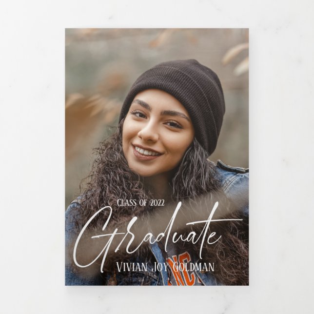 4 Photo Triplé Faire-part de diplôme (Page de couverture)