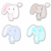4 Stickers de vinyle Bunny Set