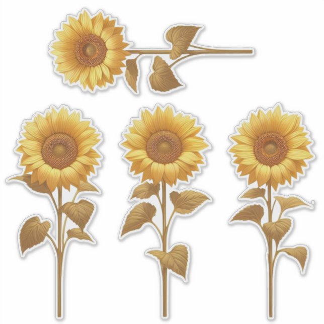 4 Stickers tournesol (Devant)