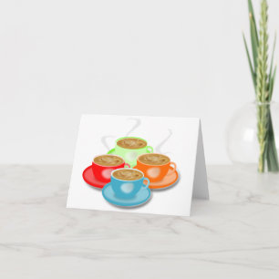 4 tasses de cartes de notes de café