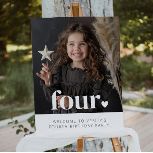 4e anniversaire Affiche de bienvenue de photos du