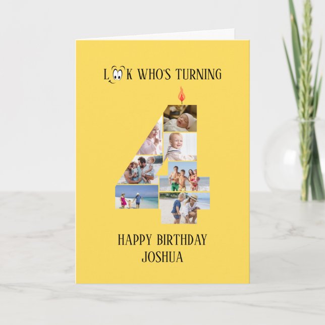 4e anniversaire Carte photo (Devant)
