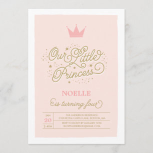4e anniversaire de la Princess Party Invitation d