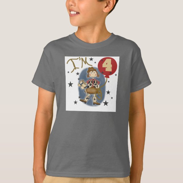 4e Cowgirl Tshirts et cadeaux d'anniversaire (Devant)