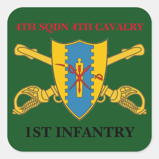 4E SQUADRON 4E CAVALRY 1ER STICKERS D'INFANTERIE (Devant)