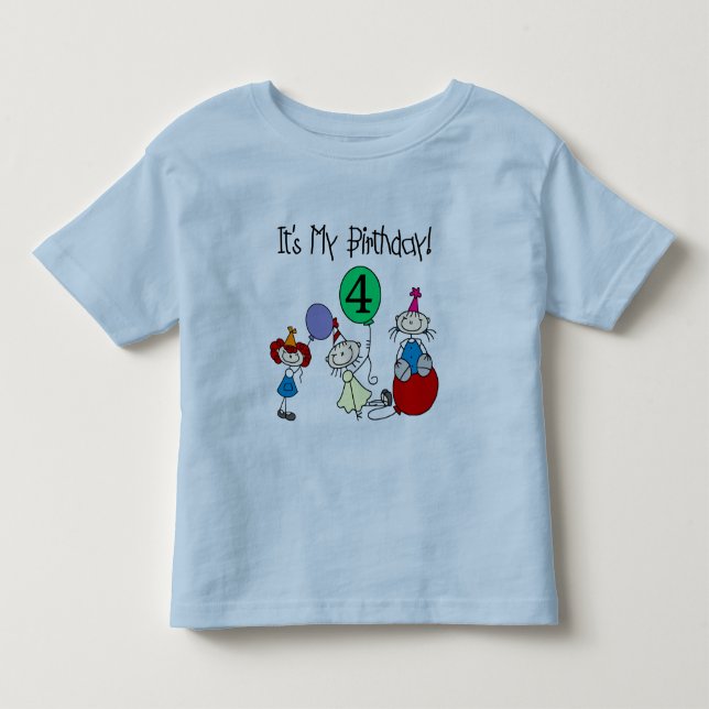 4e Stick Kids Party Anniversaire Tshirts et cadeau (Devant)