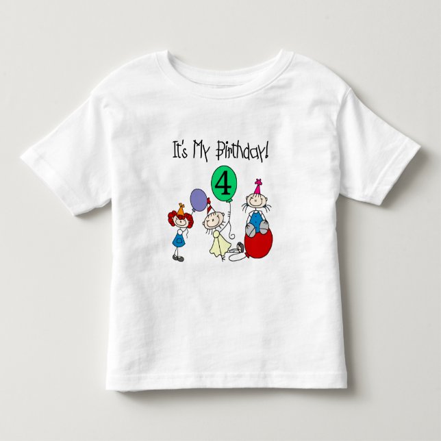 4e Stick Kids Party Anniversaire Tshirts et cadeau (Devant)