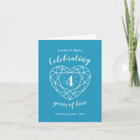 4ème anniversaire de mariage 4 ans d'amour carte t