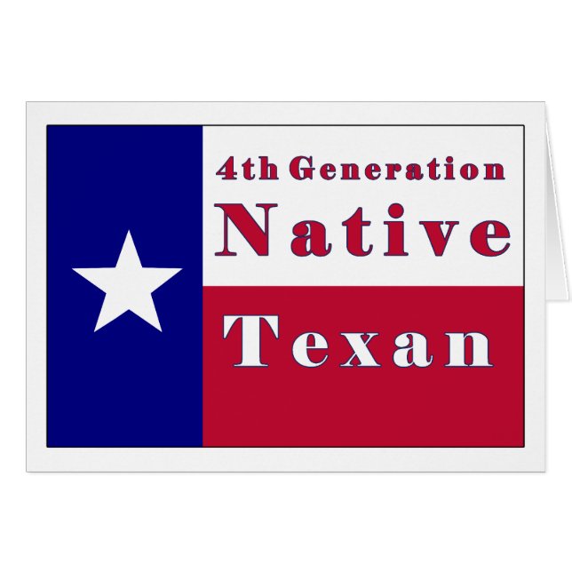 4ème Drapeau texan indigène de génération (Devant horizontal)