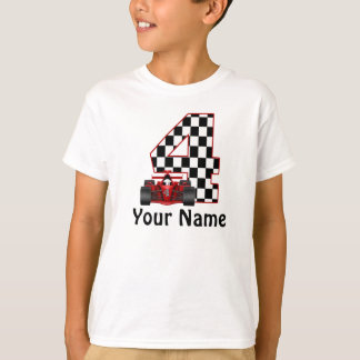 4ème T-shirt de voiture de course de garçons