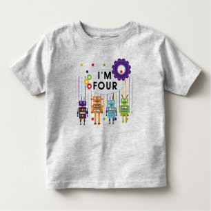 4èmes T-shirts et cadeaux d'anniversaire de robot