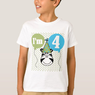 4èmes T-shirts et cadeaux d'anniversaire de zèbr