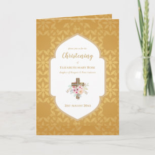 4page CHRISTENING Invitation et programme Gold Orn