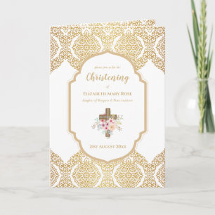 4page CHRISTENING Invitation et programme Gold Orn