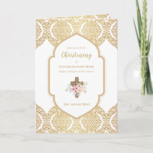4page CHRISTENING Invitation et programme Gold Orn