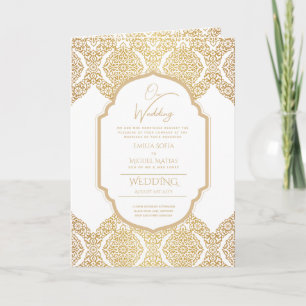 4page Gold Ornate MARIAGE Inviter Programme modern