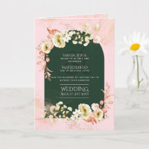 4pg Hispanic Floral Wedding Programme Bilingue Chi