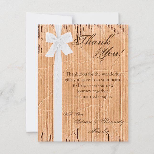 4x5 Carte de remerciements PLAT Carton Flap Blanc  (Devant)