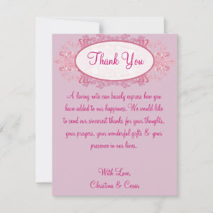 4x5 Carte de remerciements PLAT rose/violet
