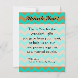 4x5 FLAT Carte de remerciements Chevron Brown & Se