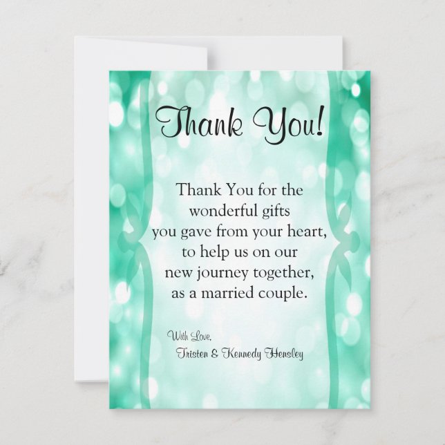 4x5 FLAT Carte de remerciements Glitz Turquoise (Devant)