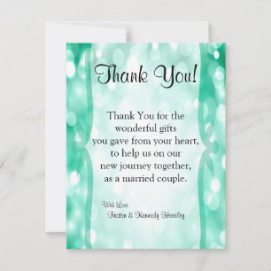 4x5 FLAT Carte de remerciements Glitz Turquoise