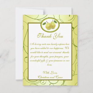 4x5 FLAT Carte de remerciements Lime Vert Pear Swi