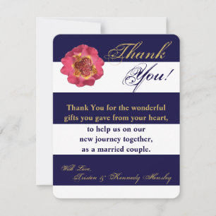 4x5 FLAT Carte de remerciements moderne Bleu marin