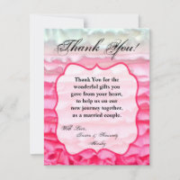 4x5 FLAT Carte de remerciements Ombre Gravure rose