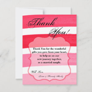 4x5 FLAT Carte de remerciements Ombre Trait rose F