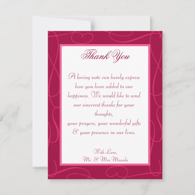 4x5 FLAT Carte de remerciements Raspberry Pink Loo (Devant)