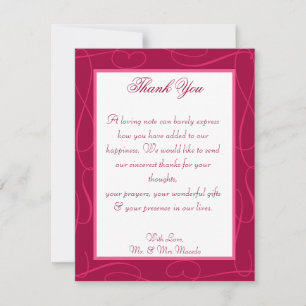 4x5 FLAT Carte de remerciements Raspberry Pink Loo