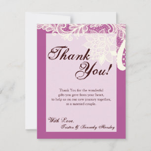 4x5 FLAT Carte de remerciements Vintage en dentell