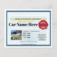 4x5 Nom national Votre certificat officiel de voit