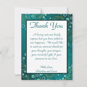 4x5 PLAT Carte de remerciements Arabe Turquoise