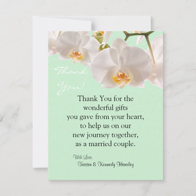 4x5 PLAT Carte de remerciements vert et orchidée (Devant)