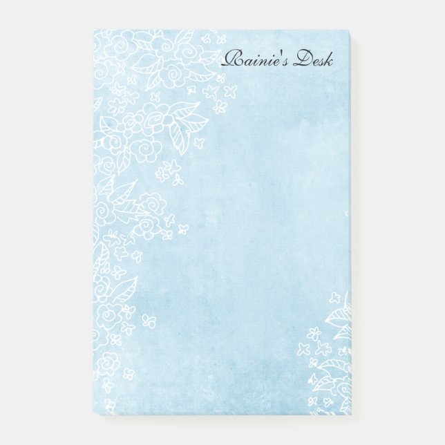 4x6 bleu" notes de post-it (Devant)