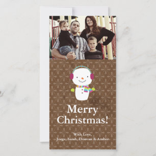 4x8 Christmas Snowman Winter Snow Carte photo
