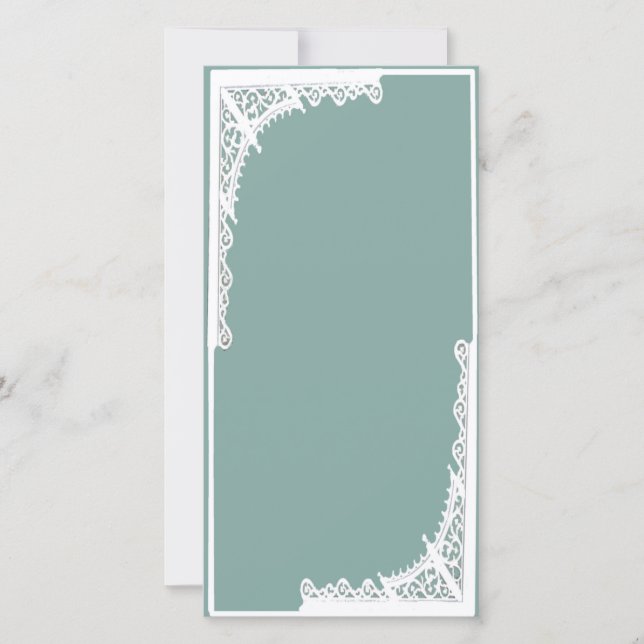 4x8 FAIRE-PART DE MARIAGE, TURQUOISE ET BLANC (Devant)