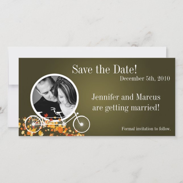 4x8 Fiançailles Faire-part Automne Brown Double Vé (Devant)