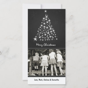 4x8 Gray Snowflake XMAS Tree photo carte de Noël