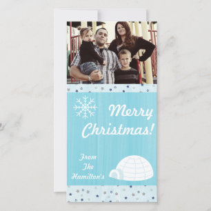 4x8 Icy Igloo Baby Carte photo bleu