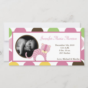 4x8 Jungle Queen Tiger Faire-part de naissance pho